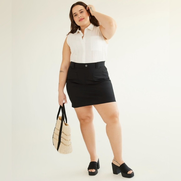 Penningtons Dresses & Skirts - NWT Black Cotton Mini Skort/Skirt